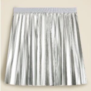Crewcuts Girls Pleated pull on skirt in metallic Size: M METALLIC SILVER